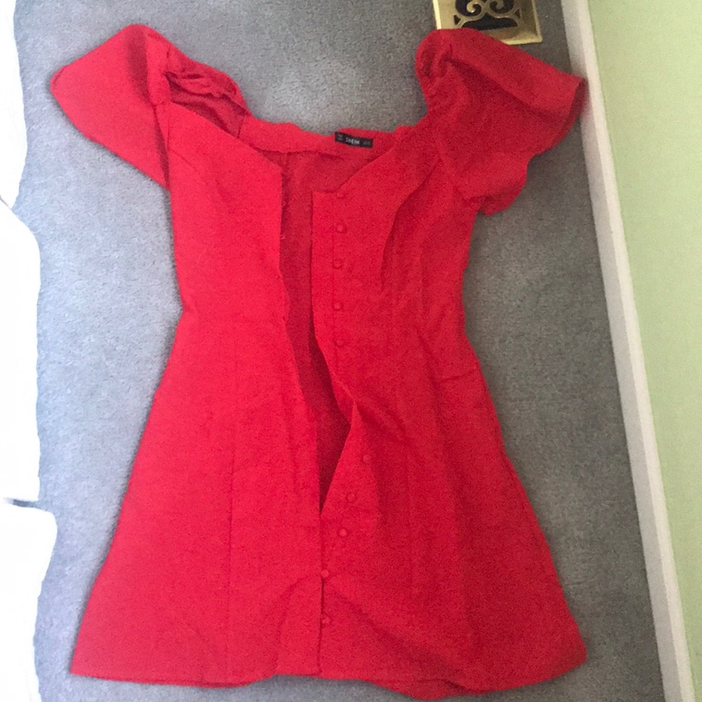 Red Button Up Dress